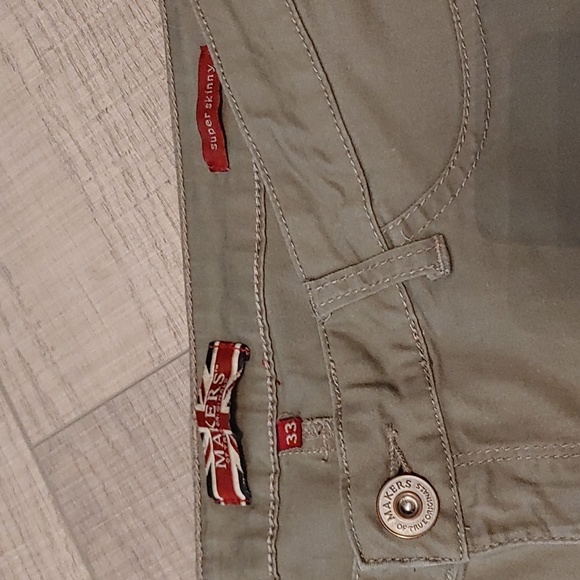 Makers of True Originals US 33 Super Skinny Low Rise Army Green Stretchy Pants - Picture 2 of 11